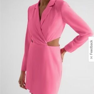 Women’s Express Bright Pink Wrap Blazer Dress - Size XL